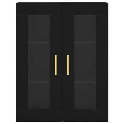 Hangkasten 2 St Bewerkt Hout Zwart