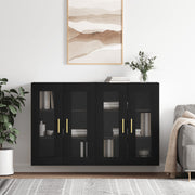 Wall cabinets 2 pc treated black wood
