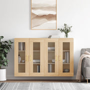 Wall cabinets 2 pcs treated wood Sonoma oak effect