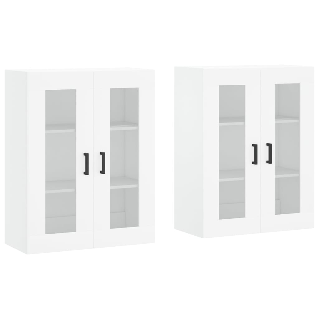 Hangkasten 2 St Bewerkt Hout Wit