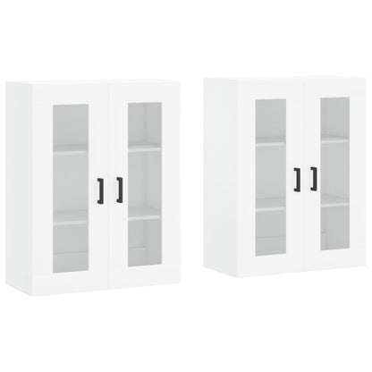 Hangkasten 2 St Bewerkt Hout Wit