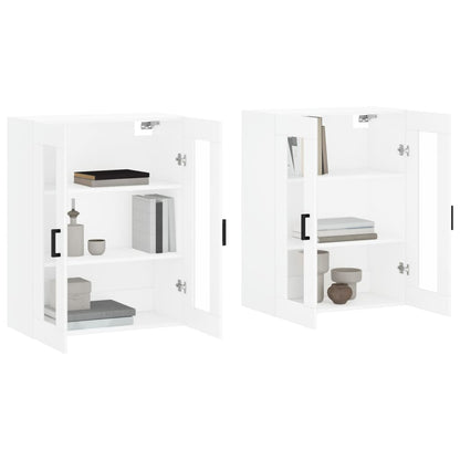 Hangkasten 2 St Bewerkt Hout Wit