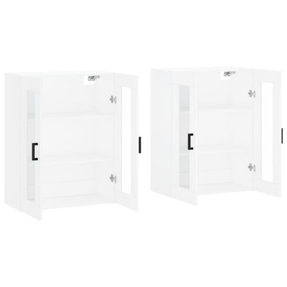 Hangkasten 2 St Bewerkt Hout Wit