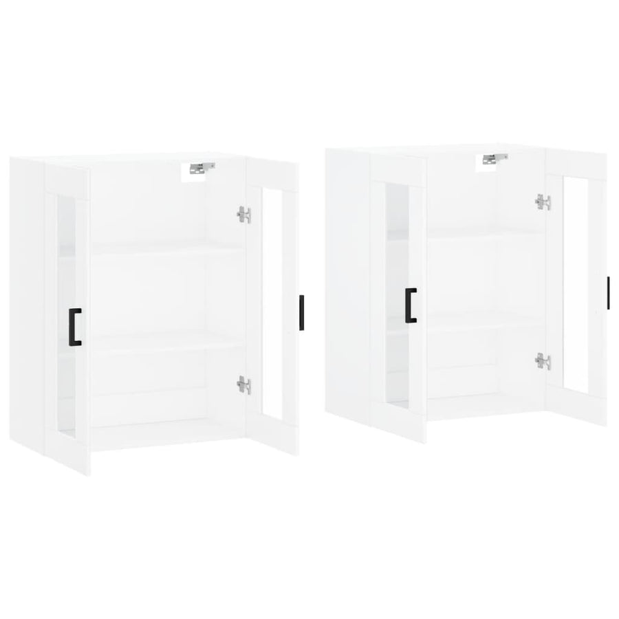 Hangkasten 2 St Bewerkt Hout Wit