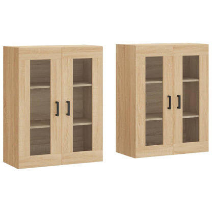 Hangkasten 2 St Bewerkt Hout Sonoma Eikenkleurig