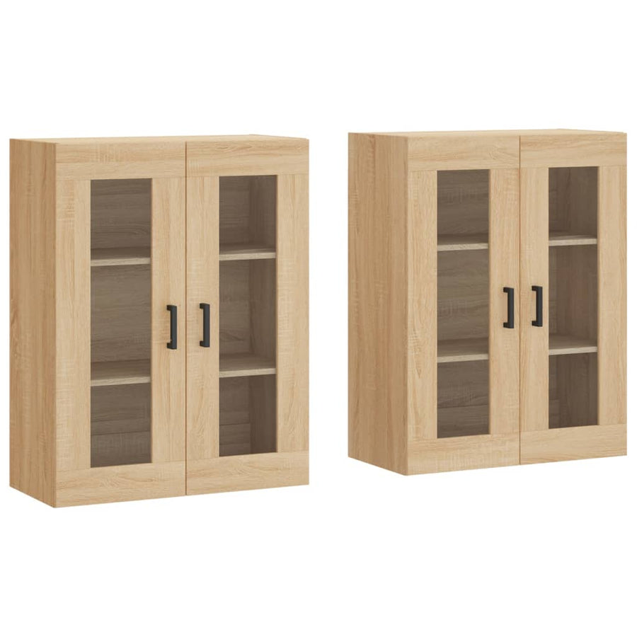 Hangkasten 2 St Bewerkt Hout Sonoma Eikenkleurig