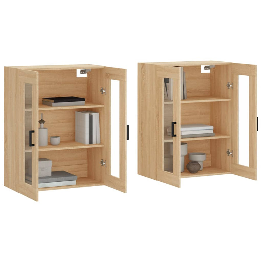 Hangkasten 2 St Bewerkt Hout Sonoma Eikenkleurig