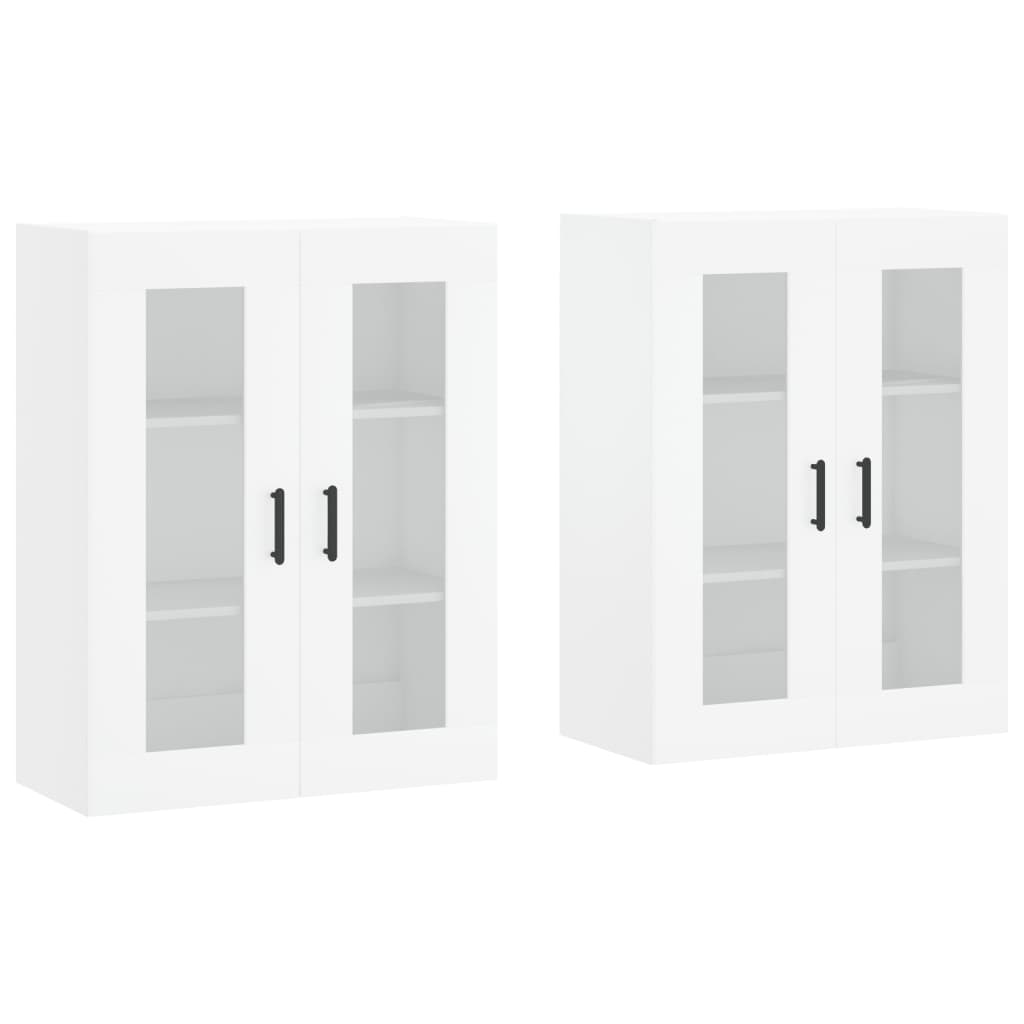 Hangkasten 2 St Bewerkt Hout Wit