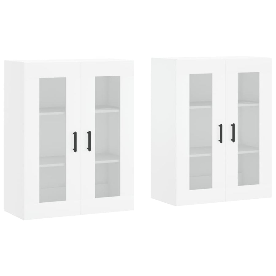 Hangkasten 2 St Bewerkt Hout Wit