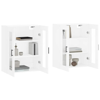Hangkasten 2 St Bewerkt Hout Wit