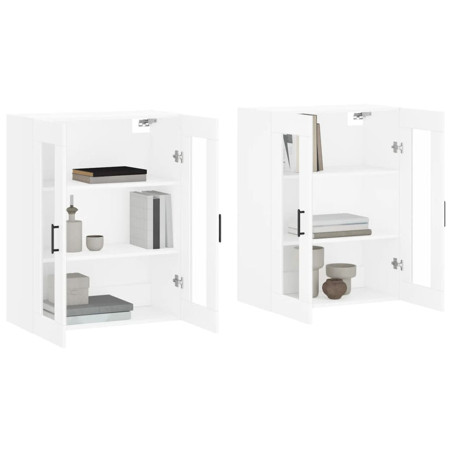 Hangkasten 2 St Bewerkt Hout Wit