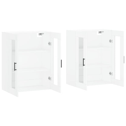 Hangkasten 2 St Bewerkt Hout Wit