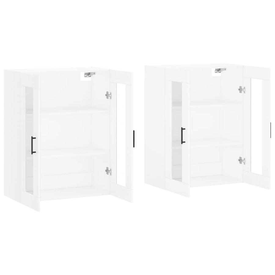 Hangkasten 2 St Bewerkt Hout Wit