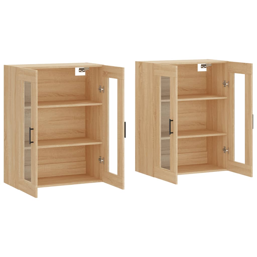 Hangkasten Bewerkt Hout Kleurig 2 Sonoma eiken