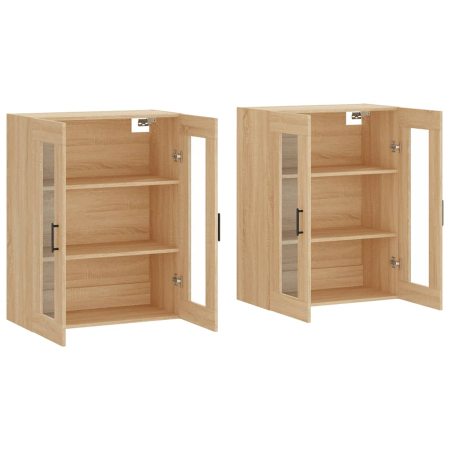 Hangkasten Bewerkt Hout Kleurig 2 Sonoma eiken