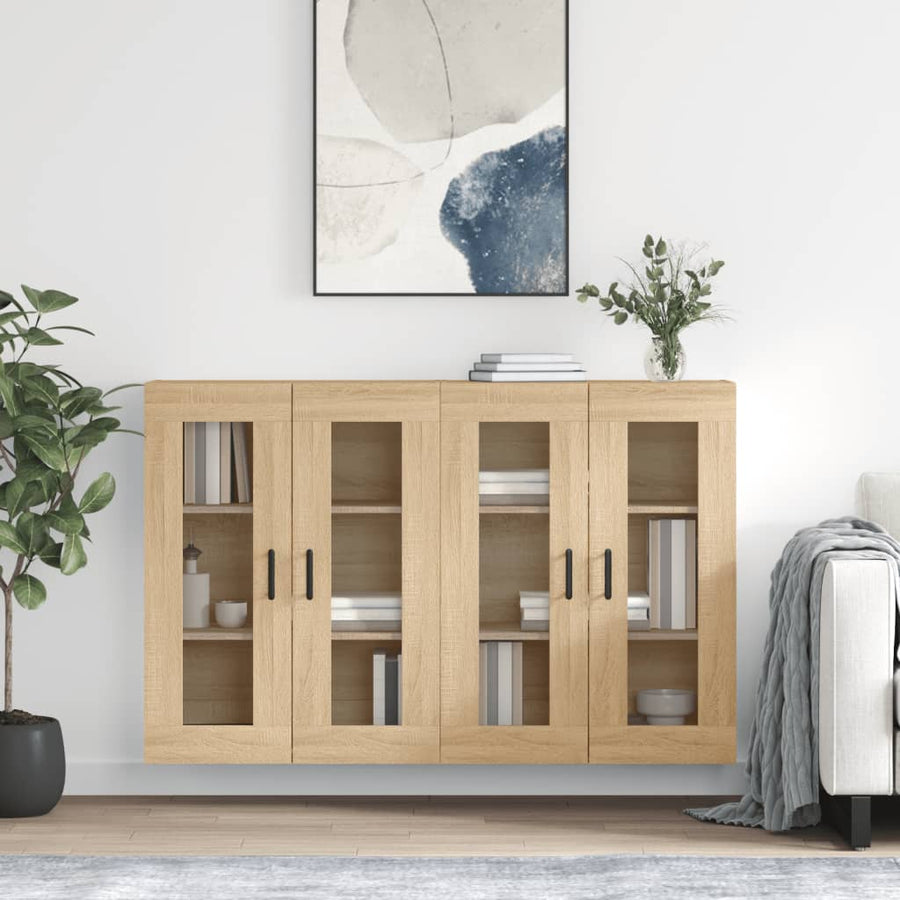 Hangkasten Bewerkt Hout Kleurig 2 Sonoma eiken