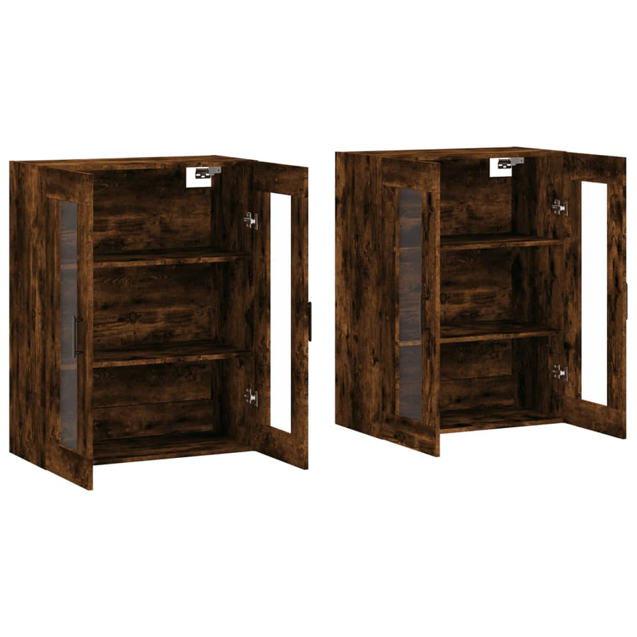 Hangkasten Bewerkt Hout Kleurig 2 Gerookt eiken