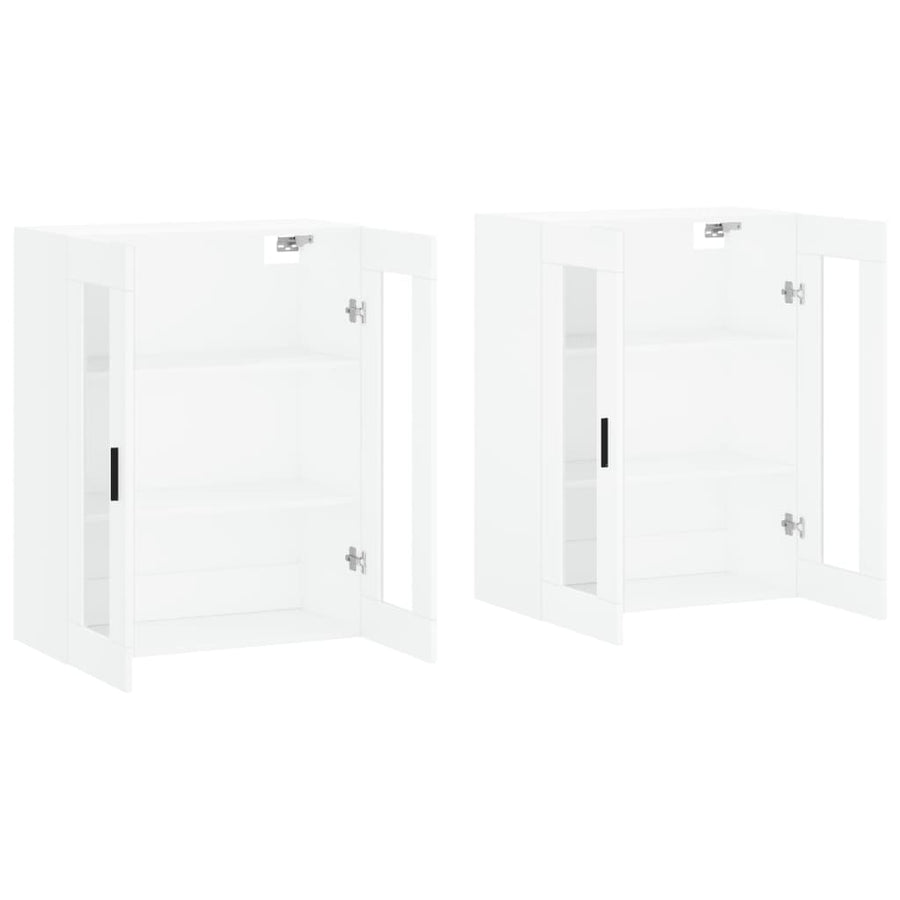 Hangkasten 2 St Bewerkt Hout Wit
