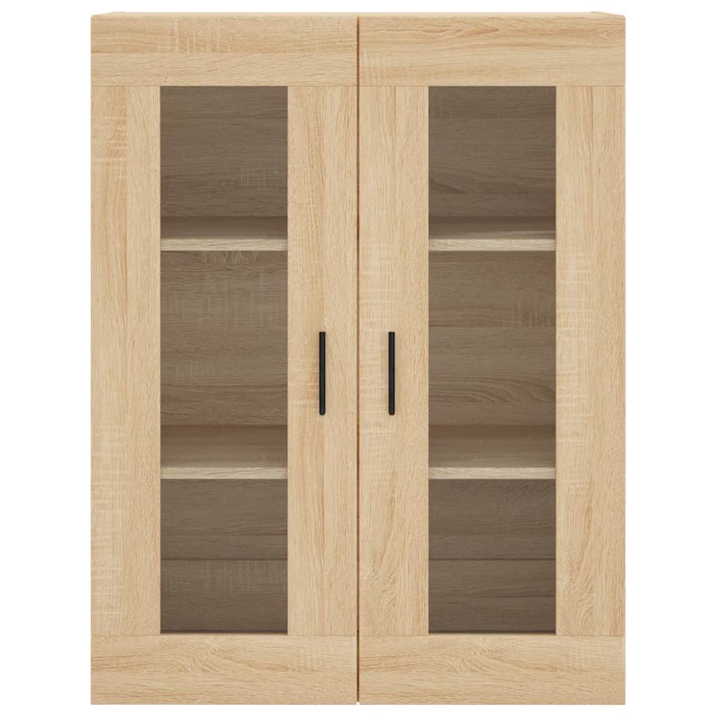 Hangkasten 2 st bewerkt hout sonoma eikenkleurig