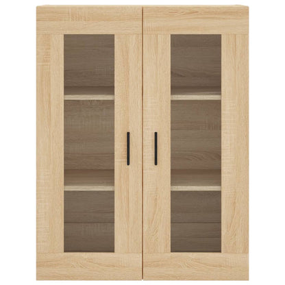 Hangkasten 2 st bewerkt hout sonoma eikenkleurig