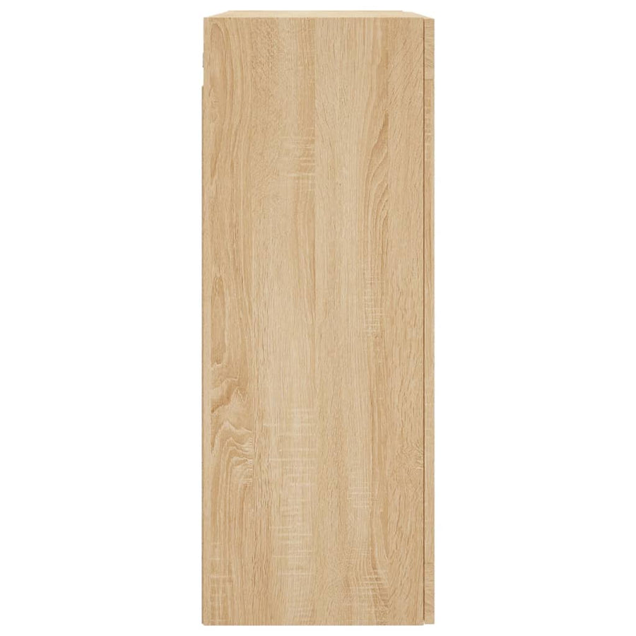 Hangkasten 2 st bewerkt hout sonoma eikenkleurig