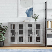 Wall cabinets 2 pcs treated wood concrete grey