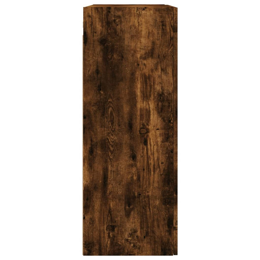 Hangkasten 2 St Bewerkt Hout Gerookt Eikenkleurig