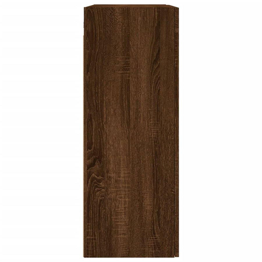 Hangkasten 2 St Bewerkt Hout Bruin Eikenkleur