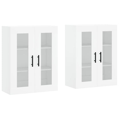 Hangkasten 2 St Bewerkt Hout Wit