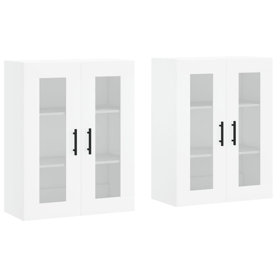 Hangkasten 2 St Bewerkt Hout Wit