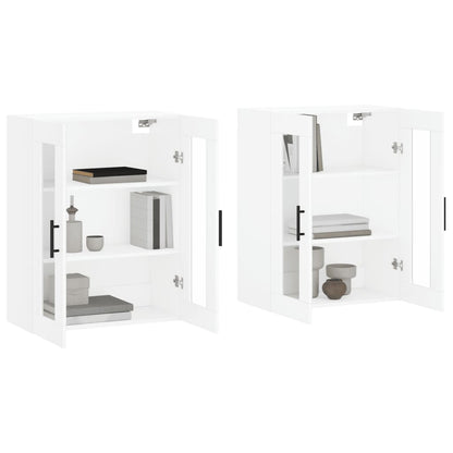 Hangkasten 2 St Bewerkt Hout Wit