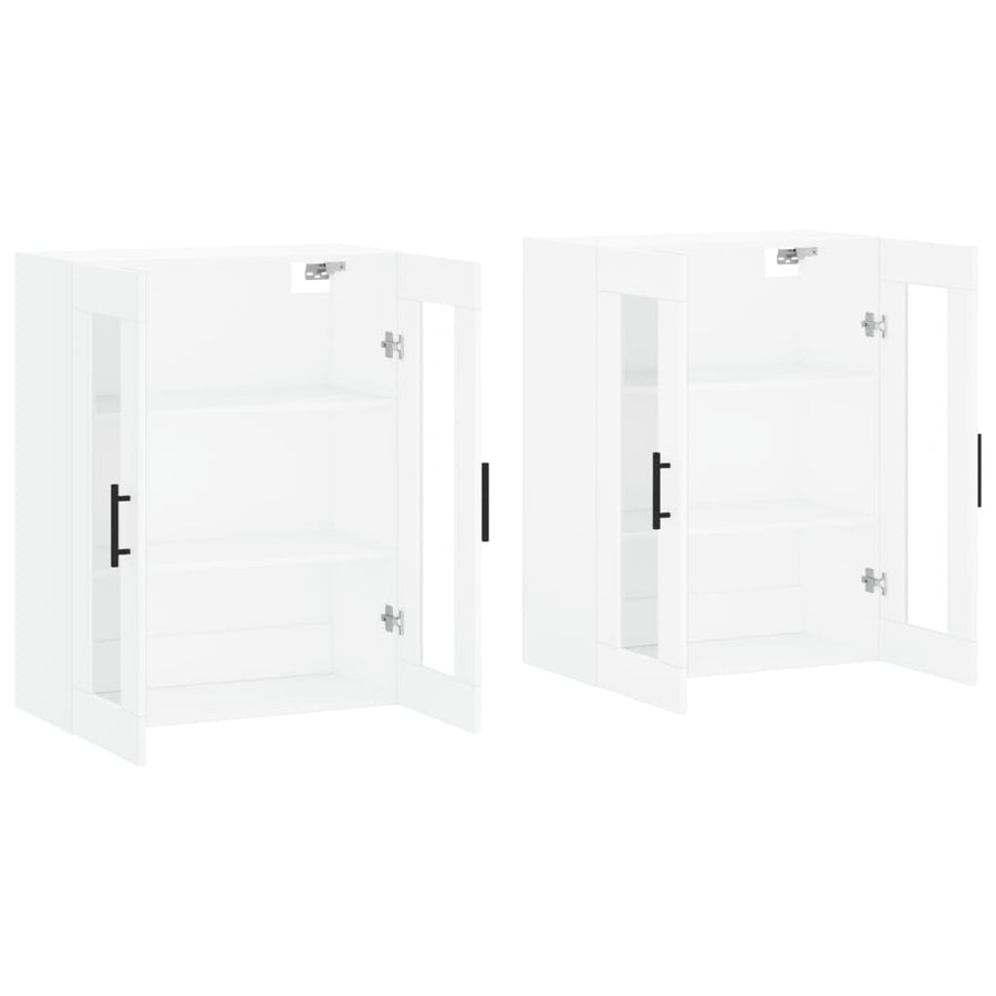 Hangkasten 2 St Bewerkt Hout Wit