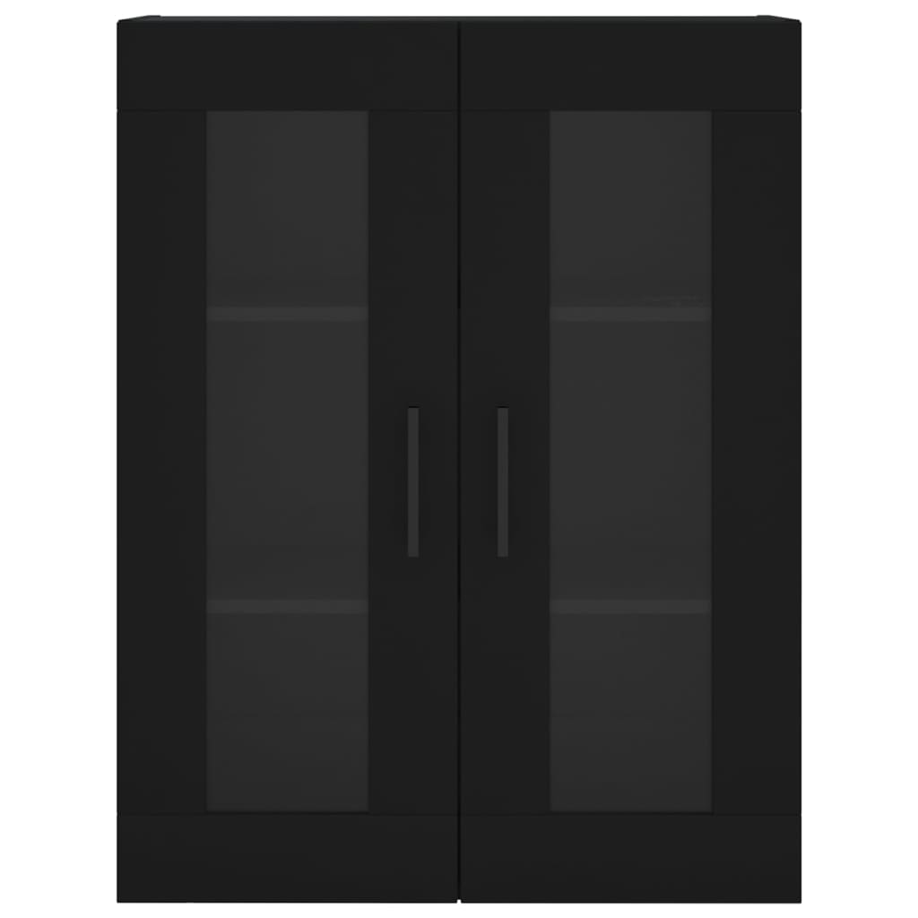 Hangkasten 2 St Bewerkt Hout Zwart