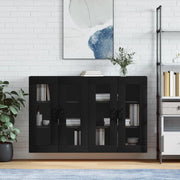 Wall cabinets 2 pc treated black wood