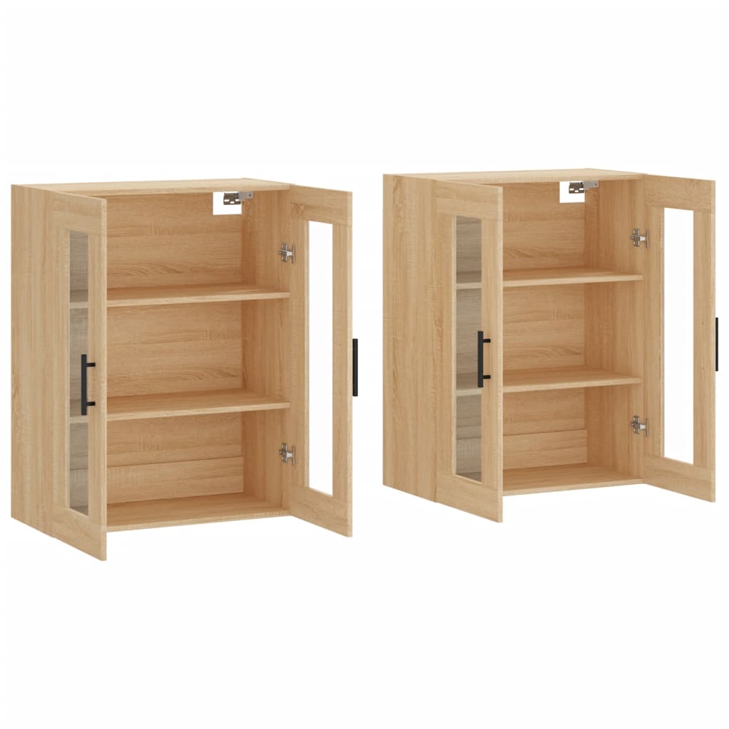 Hangkasten Bewerkt Hout Kleurig 2 Sonoma eiken Buis zwart
