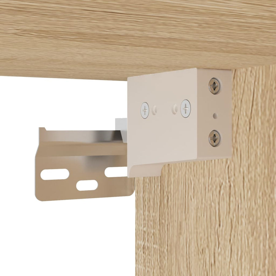 Hangkasten Bewerkt Hout Kleurig 2 Sonoma eiken Buis zwart