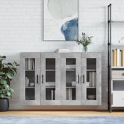 Wall cabinets 2 pcs treated wood concrete grey