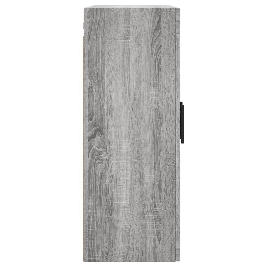 Hangkasten Bewerkt Hout Eikenkleurig Grijs sonoma Buis zwart