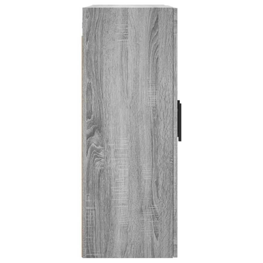 Hangkasten Bewerkt Hout Eikenkleurig Grijs sonoma Buis zwart