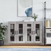 Wall cabinets 2 pcs treated wood grey Sonoma oak colour