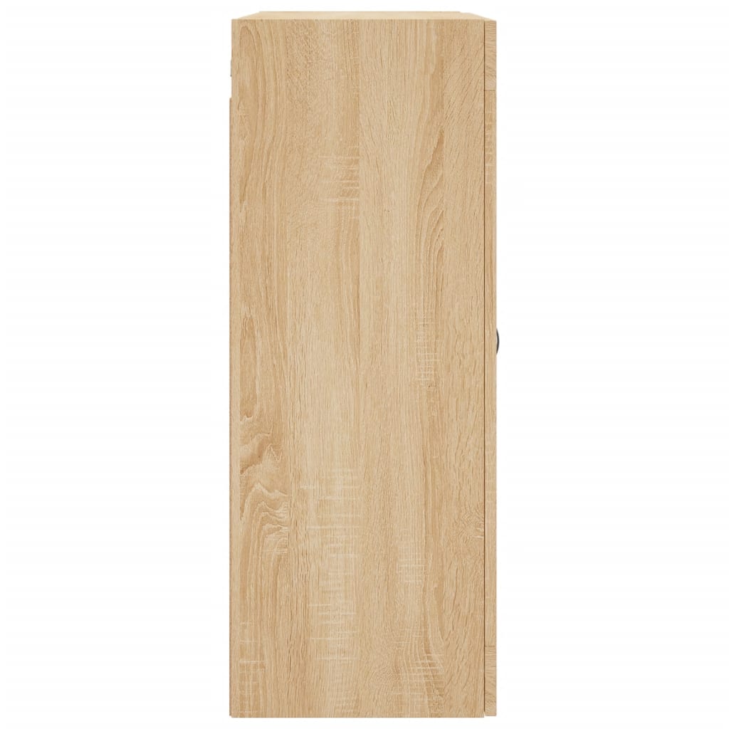 Hangkasten Bewerkt Hout Kleurig Sonoma eiken Bladzwart