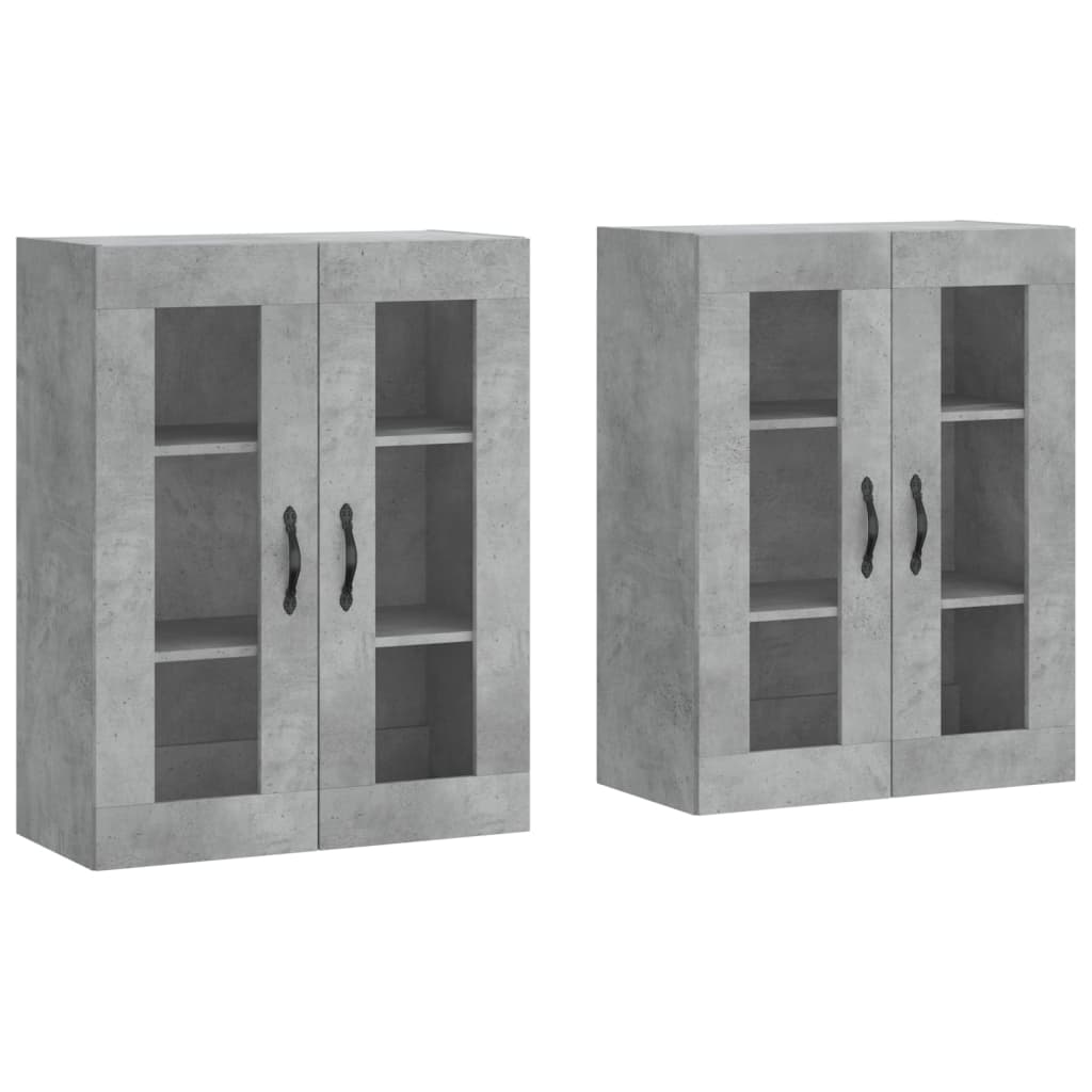 Hangkasten Bewerkt Hout 2 Betongrijs