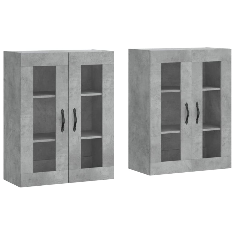 Hangkasten Bewerkt Hout 2 Betongrijs