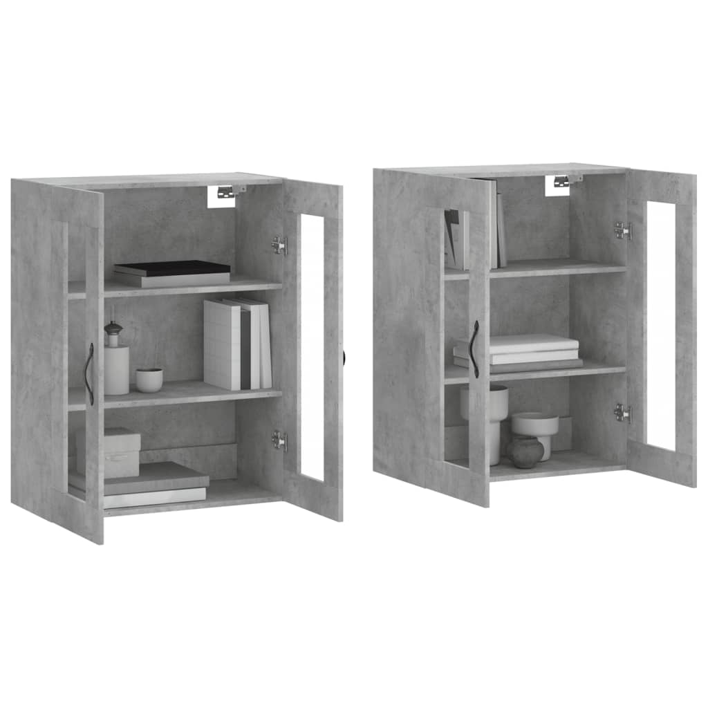 Hangkasten Bewerkt Hout 2 Betongrijs