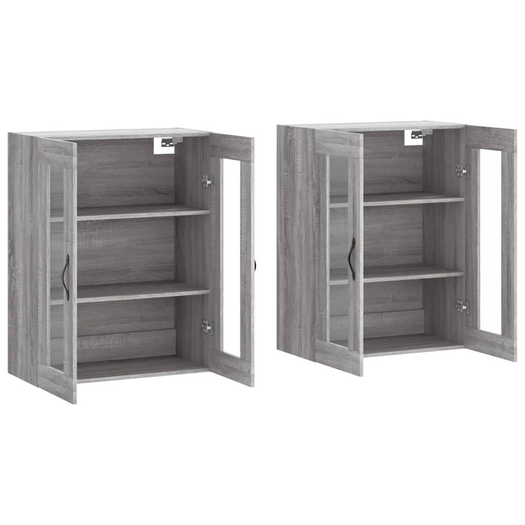 Hangkasten Bewerkt Hout Eikenkleurig 2 Grijs sonoma