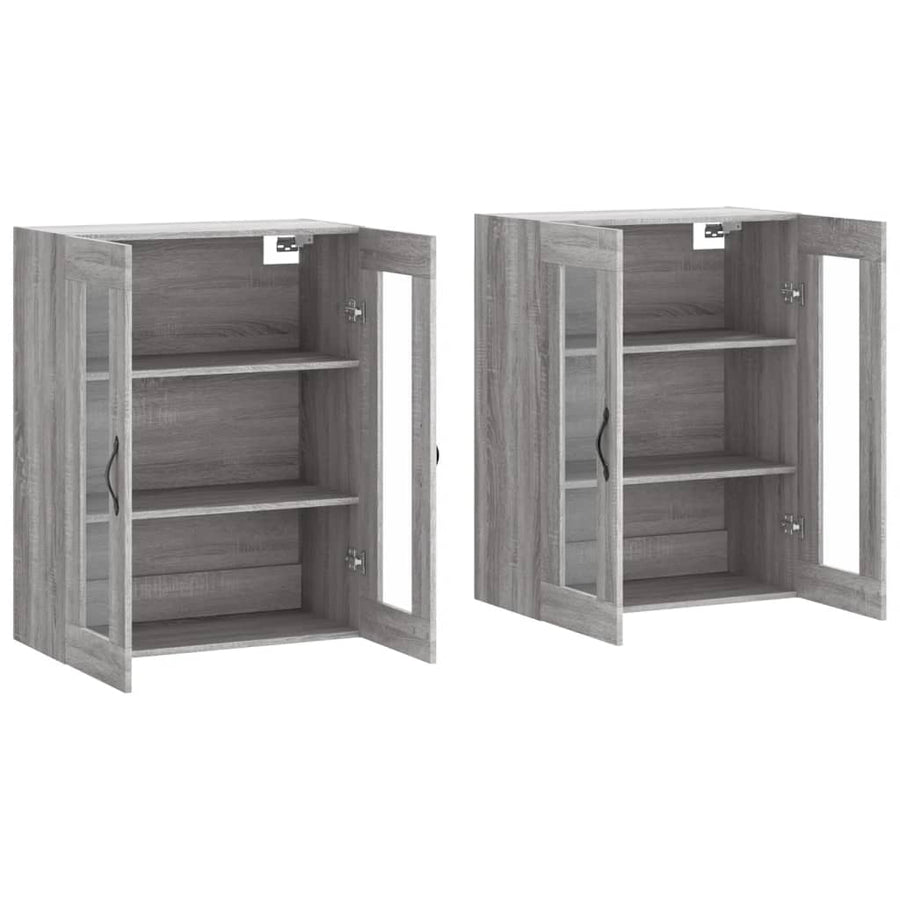Hangkasten Bewerkt Hout Eikenkleurig 2 Grijs sonoma