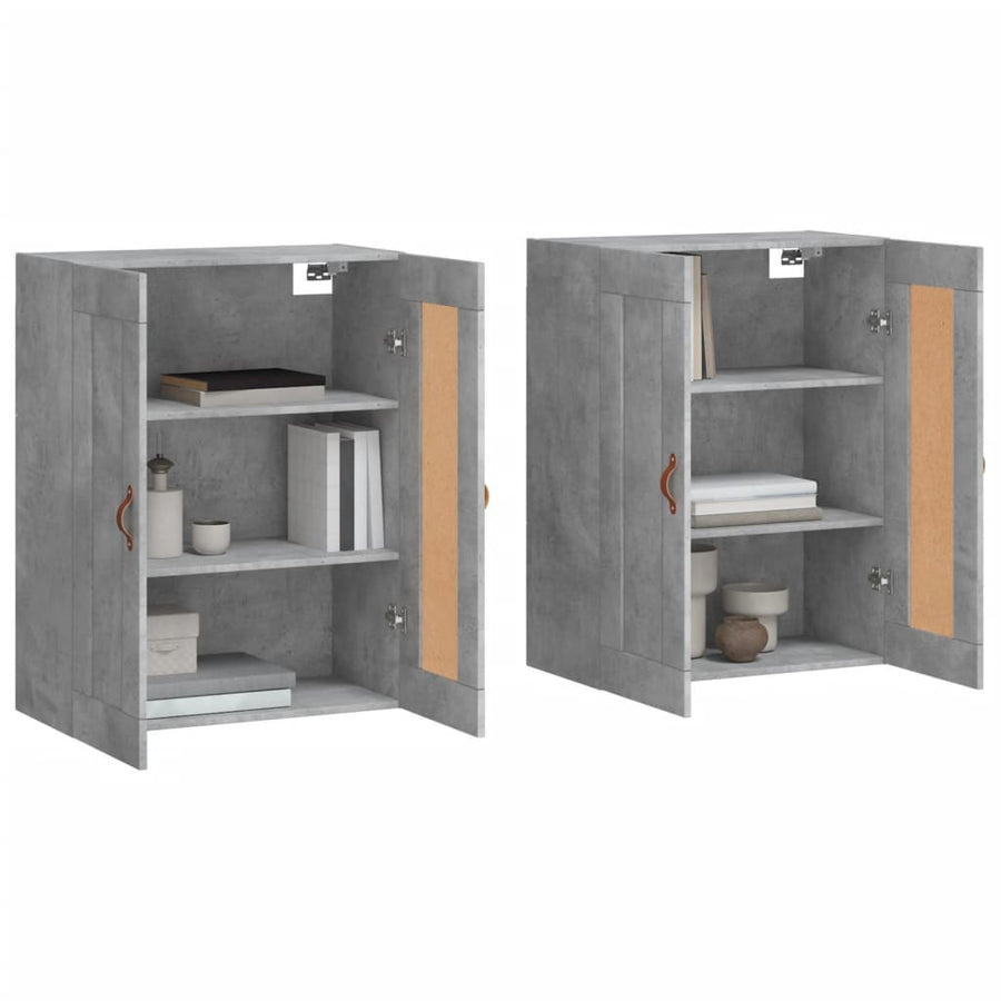Hangkasten Bewerkt Hout 2 Betongrijs