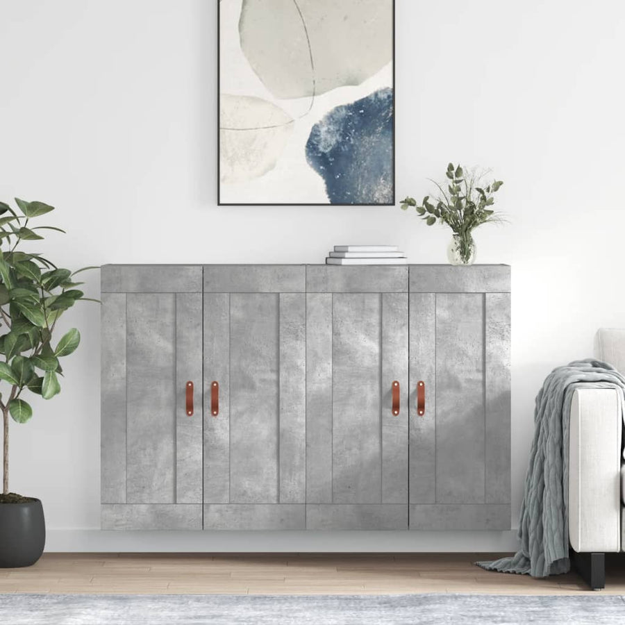 Hangkasten Bewerkt Hout 2 Betongrijs