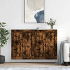 Hangkasten 2 st bewerkt hout gerookt eiken 69x34x90 cm