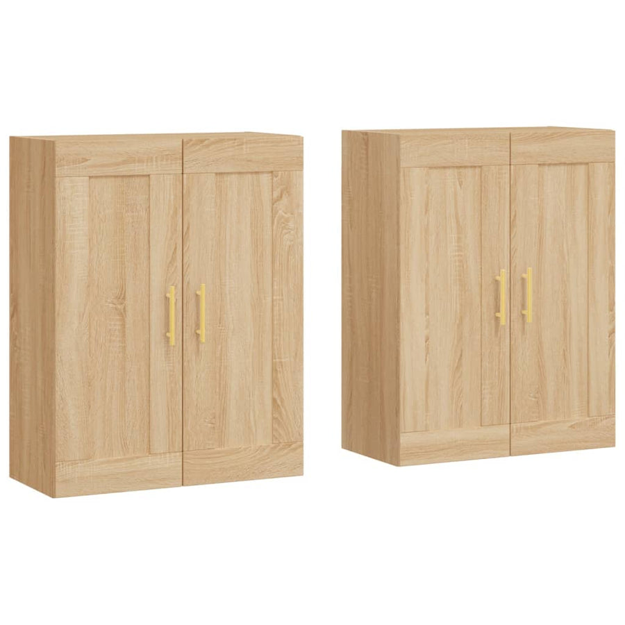 Hangkasten Bewerkt Hout Kleurig Sonoma eiken Buis goud